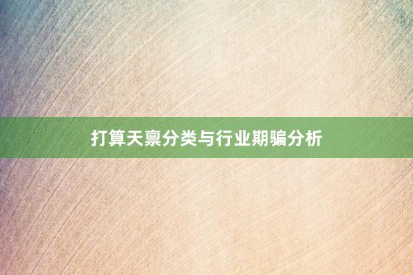 打算天禀分类与行业期骗分析