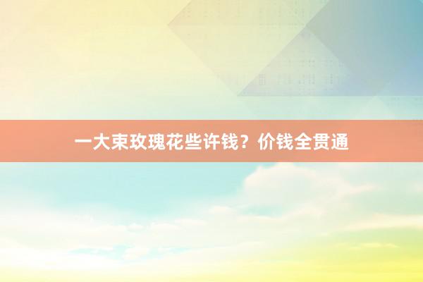 一大束玫瑰花些许钱？价钱全贯通